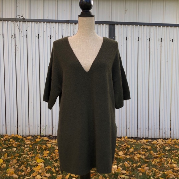 Wool and Mohair Green Poncho Dress - Picture 1 of 3